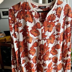 Olsen Women's Floral Blouse - Red and White
